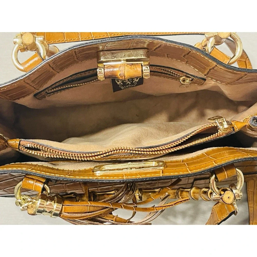 PRATESI FIRENZE| Bamboo Leather Handbag (!well kept)